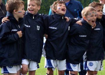 Kids playing football